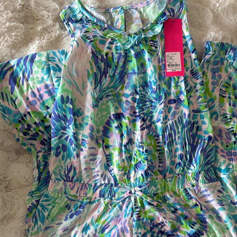 Lilly Pulitzer Vibrant Blue and Green Kids jumpsuit